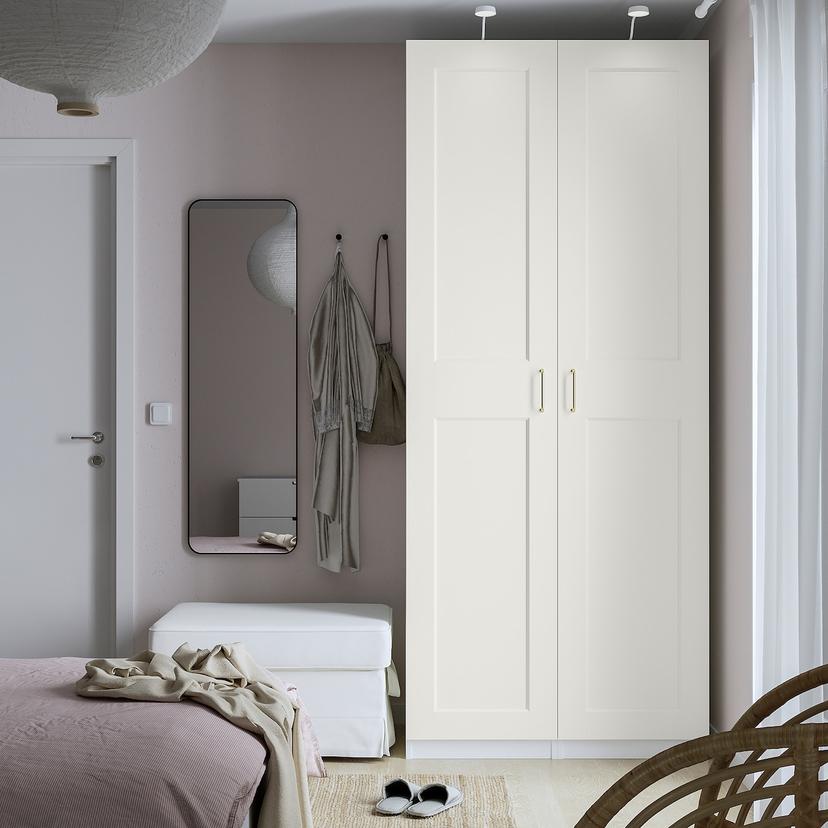 PAX / GRIMO — гардероб, комбинация, белый/белый, 100x60x236 см