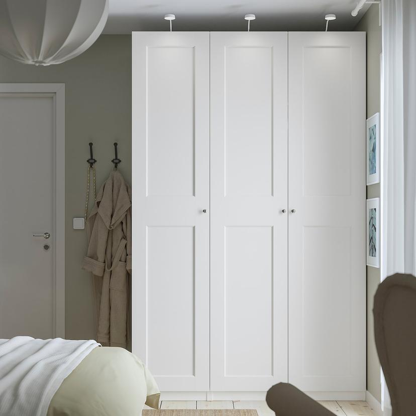PAX / GRIMO — гардероб, комбинация, белый/белый, 150x60x236 см