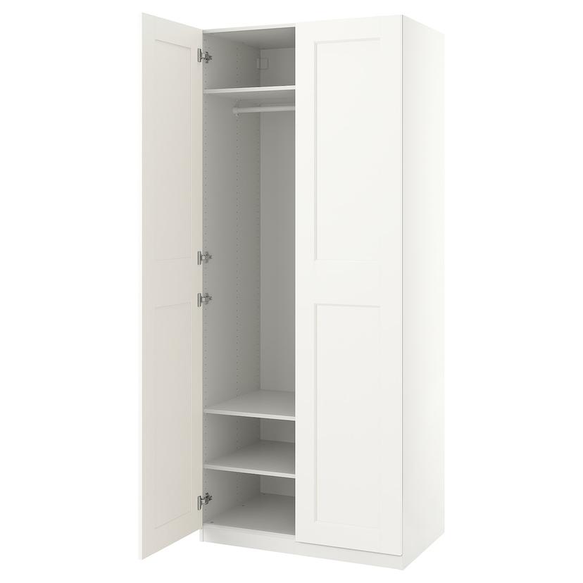 PAX / GRIMO — гардероб, белый/белый, 100x60x236 см