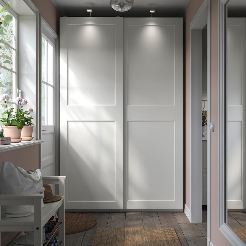 PAX / GRIMO — гардероб, белый/белый, 150x66x236 см