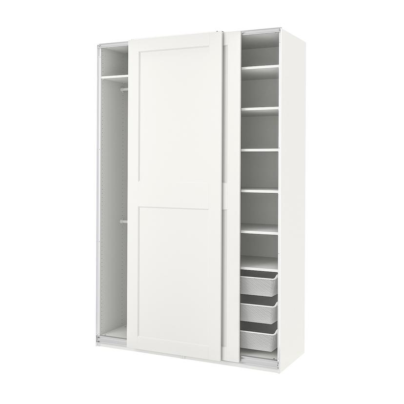PAX / GRIMO — гардероб, белый/белый, 150x66x236 см