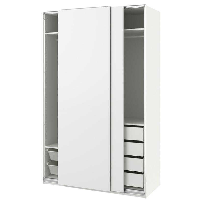 PAX / HASVIK — гардероб, комбинация, белый/белый, 150x66x236 см