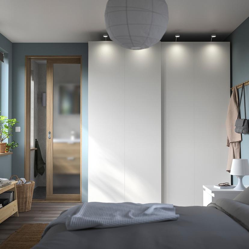 PAX / HASVIK — гардероб, белый/белый, 200x66x236 см