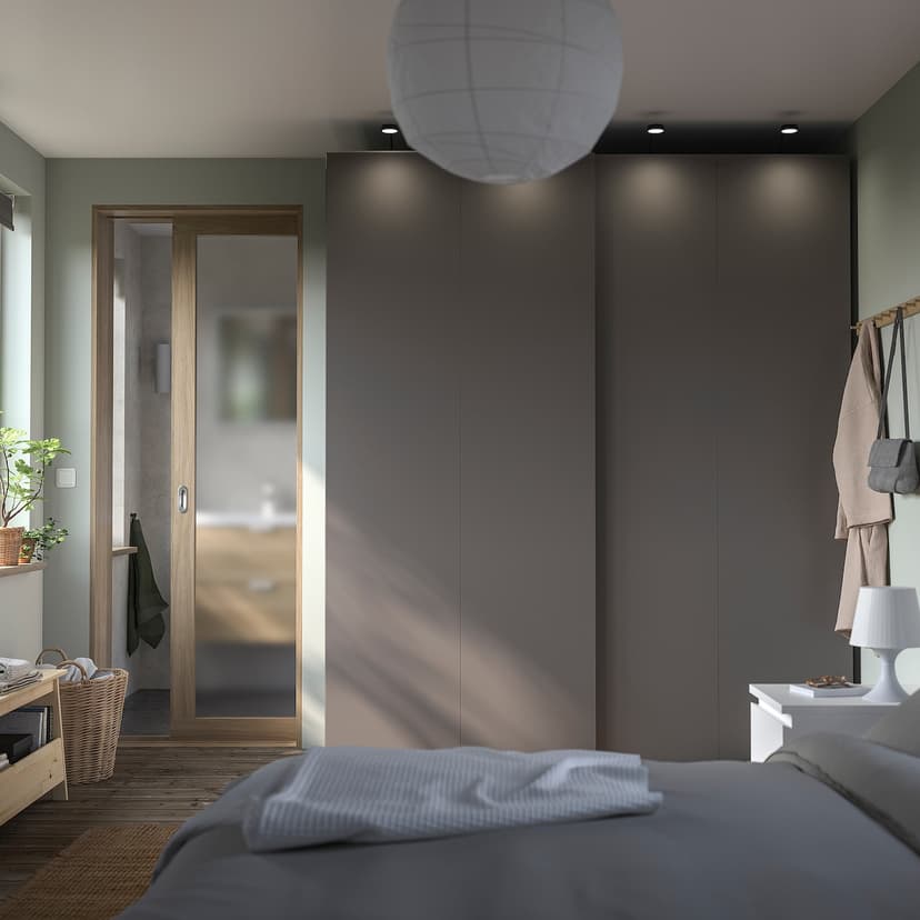 PAX / HASVIK — гардероб, темно-серый/темно-серый, 200x66x236 см