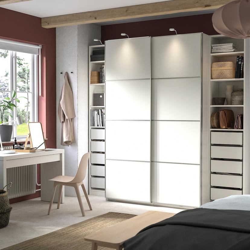 PAX / MEHAMN — гардероб, белый/двусторонний белый, 250x66x236 см