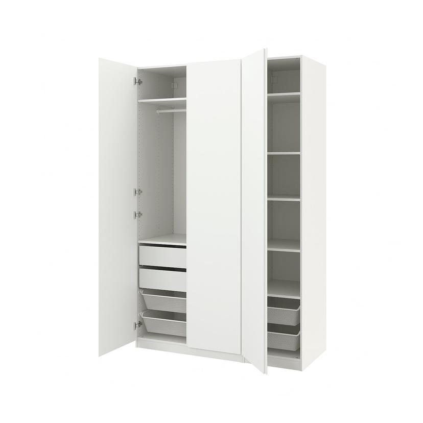 PAX / VIKANES — гардероб, комбинация, белый/белый, 150x60x236 см