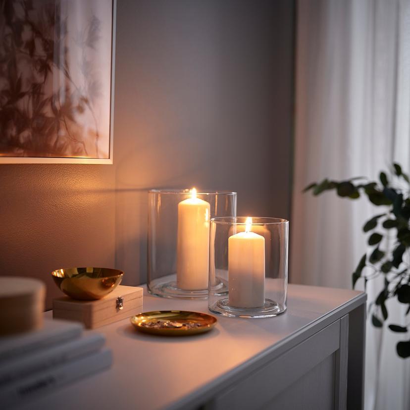 PILFINK — Подсвечники, 2 шт., из прозрачного стекла.