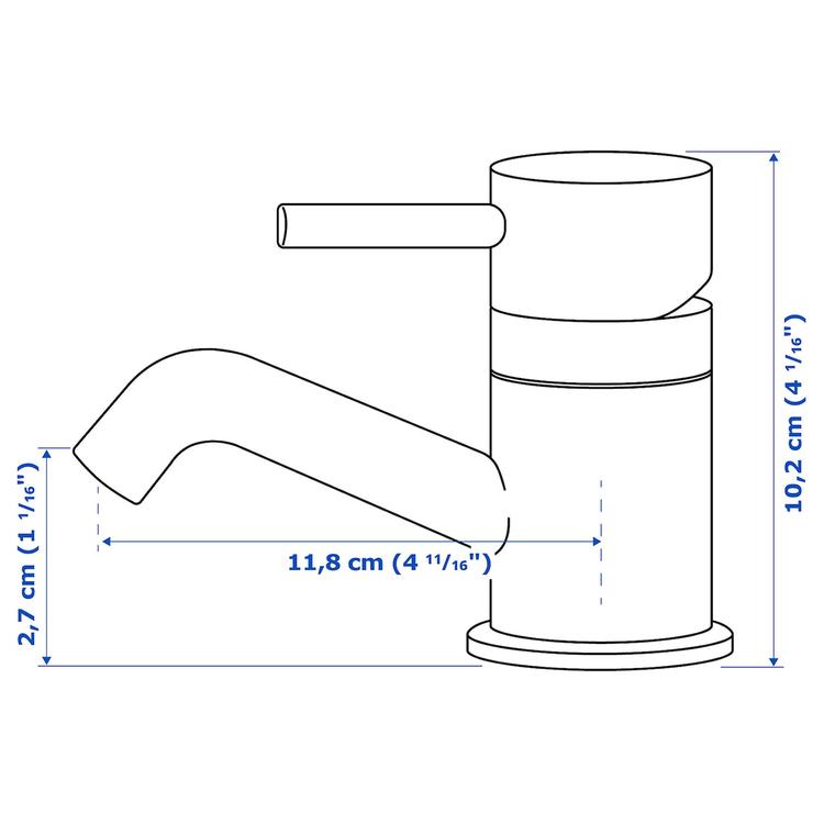 смеситель для раковины, хромированный dimensions