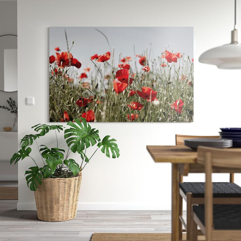 PJÄTTERYD — картина, красный Полевые цветы, 118x78 см