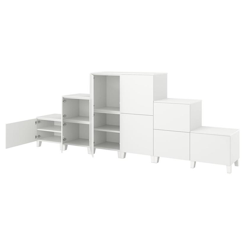 PLATSA — гардероб с 10 дверями, белый/Fonnes белый, 360x42x133 см