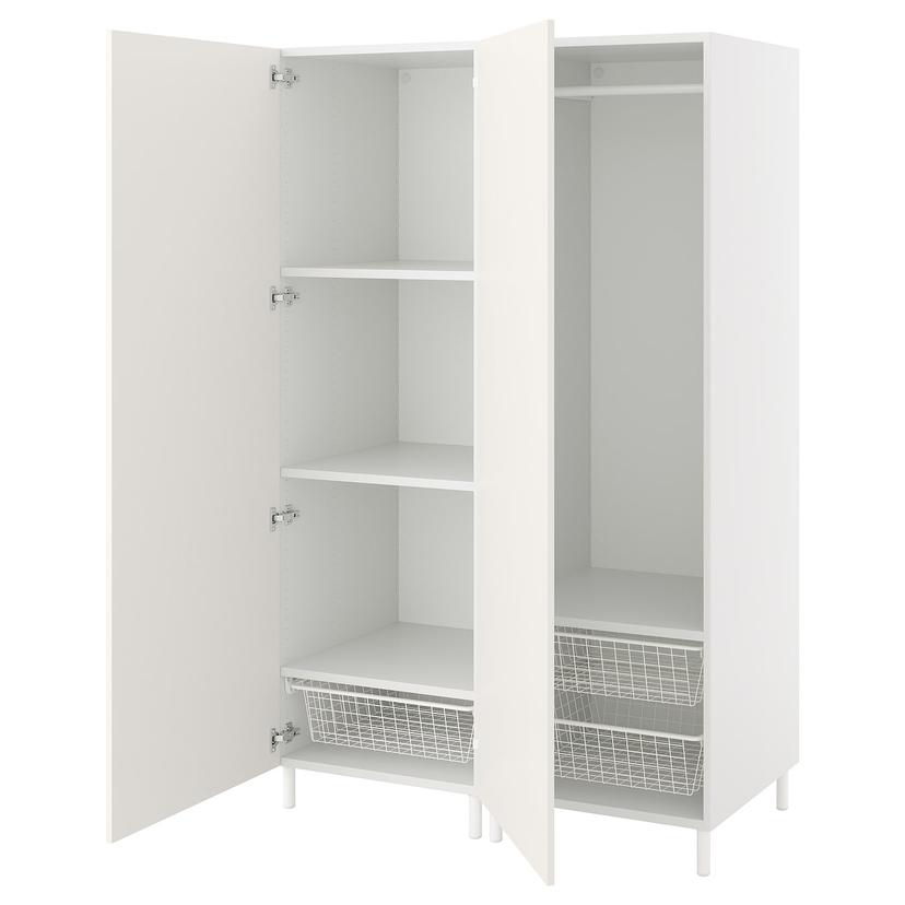 PLATSA — гардероб 2-дверный, белый/Fonnes белый, 120x57x191 см