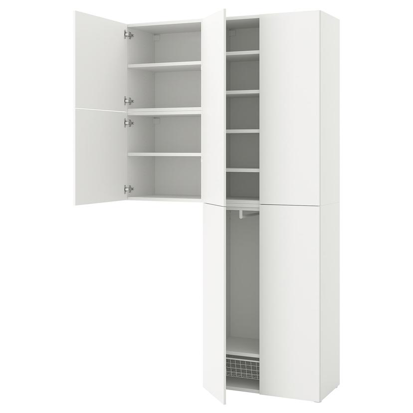 PLATSA — гардероб с 6 дверями, Fonnes белый, 140x42x241 см