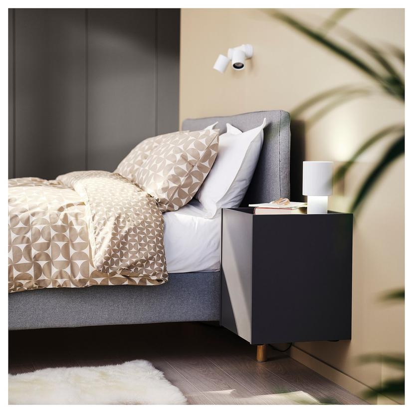 PLÖJKER — Прикроватный столик, темно-серый