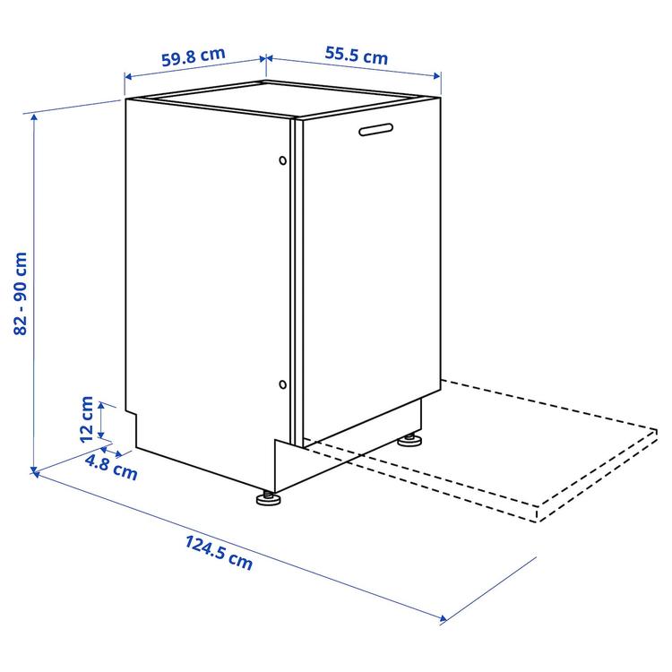 встраиваемая посудомоечная машина, IKEA 500, 60 см dimensions