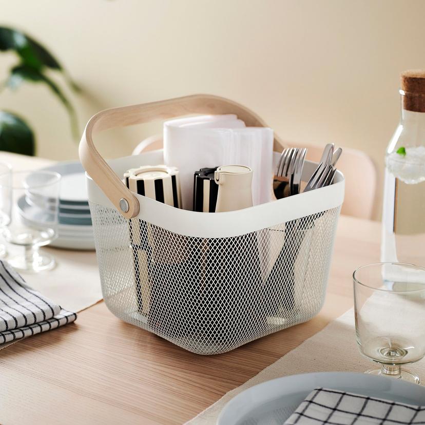 RISATORP — корзина, белый, 25x26x18 см