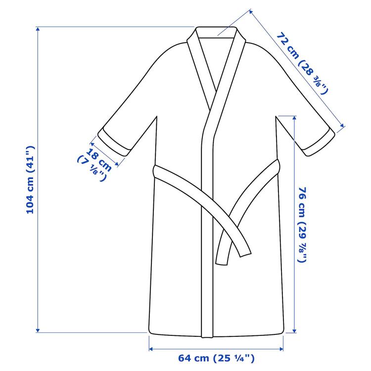 халат купальный, белый, S/M dimensions