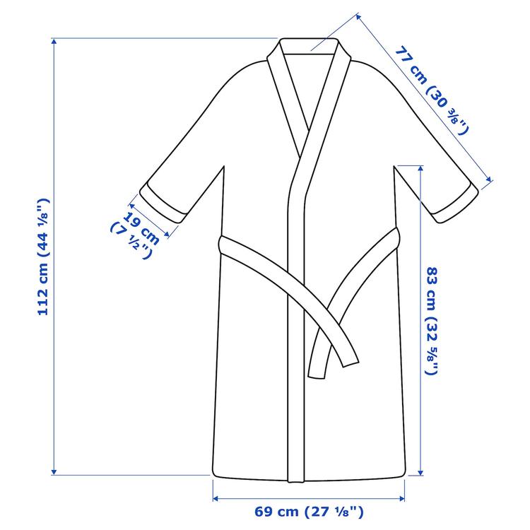 халат купальный, серый, L/XL dimensions