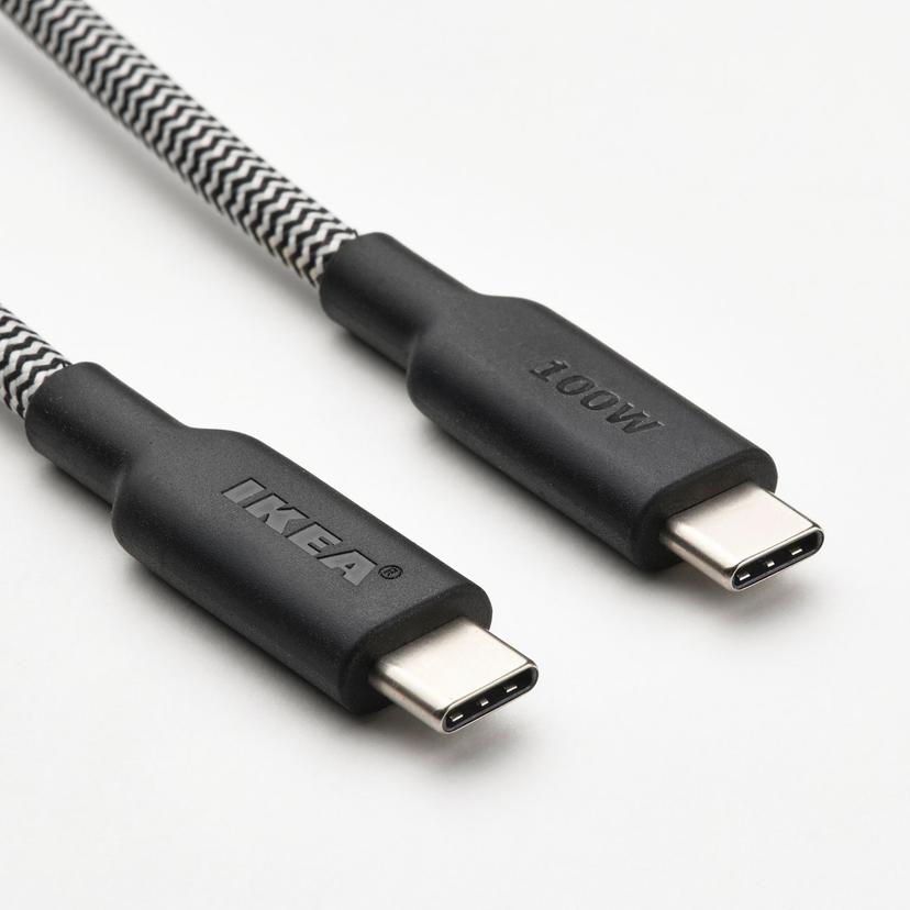RUNDHULT — USB-C — USB-C, чёрный/белый