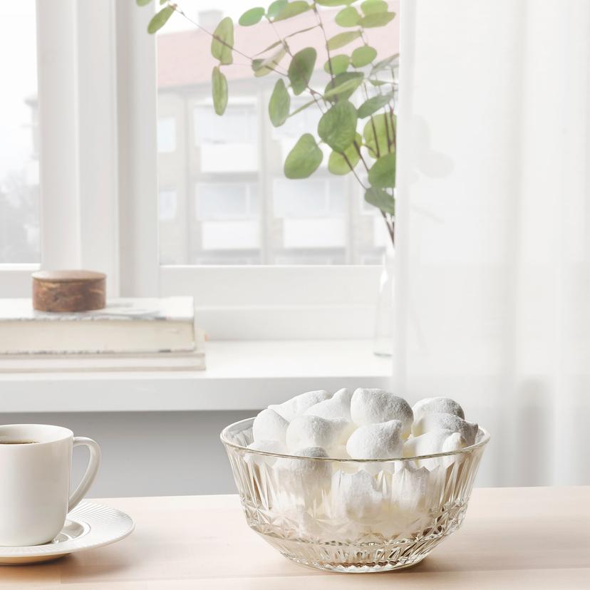 SÄLLSKAPLIG — миска, прозрачное стекло/с рисунком, 15 см