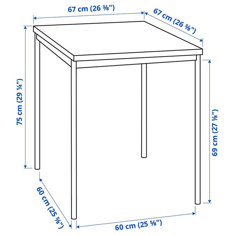 Стол и 2 стула,  dimensions