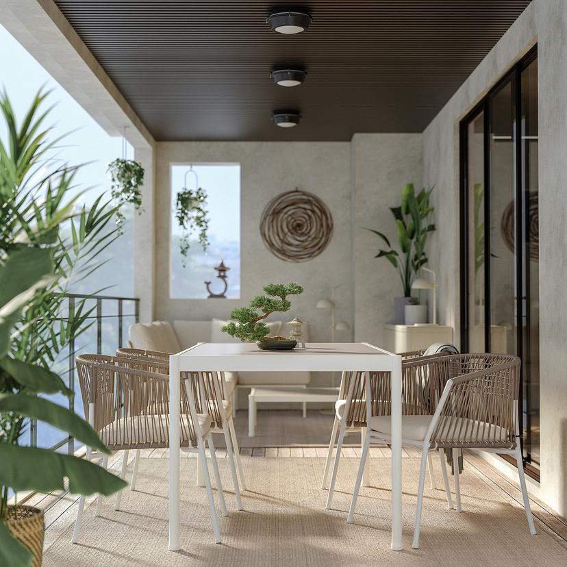 SEGERÖN — садовый стол, белый/бежевый, 91x147 см