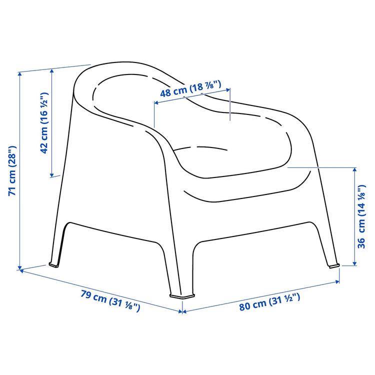 садовое кресло, белый dimensions