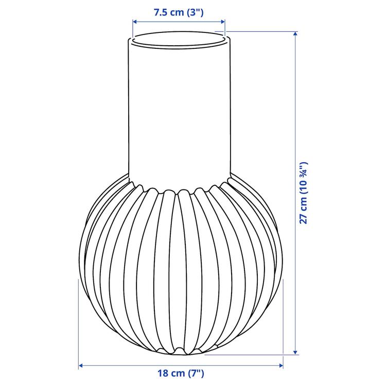 ваза, белый, 27 см dimensions