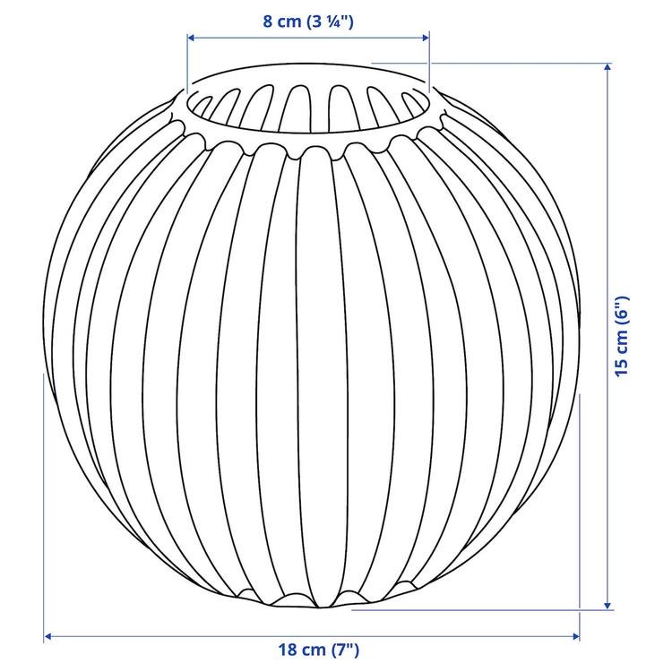 ваза, голубой, 15 см dimensions