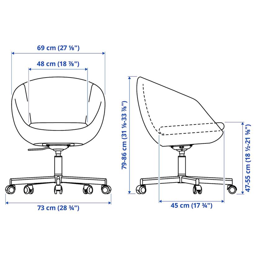 SKRUVSTA — рабочий стул, Ysane белый