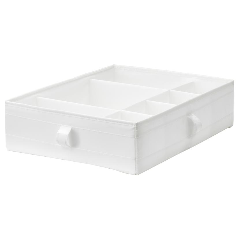 SKUBB — ящик с отделениями, белый, 44x34x11 см
