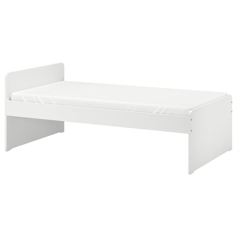 SLÄKT — каркас кровати с реечным дном, белый, 90x200 см