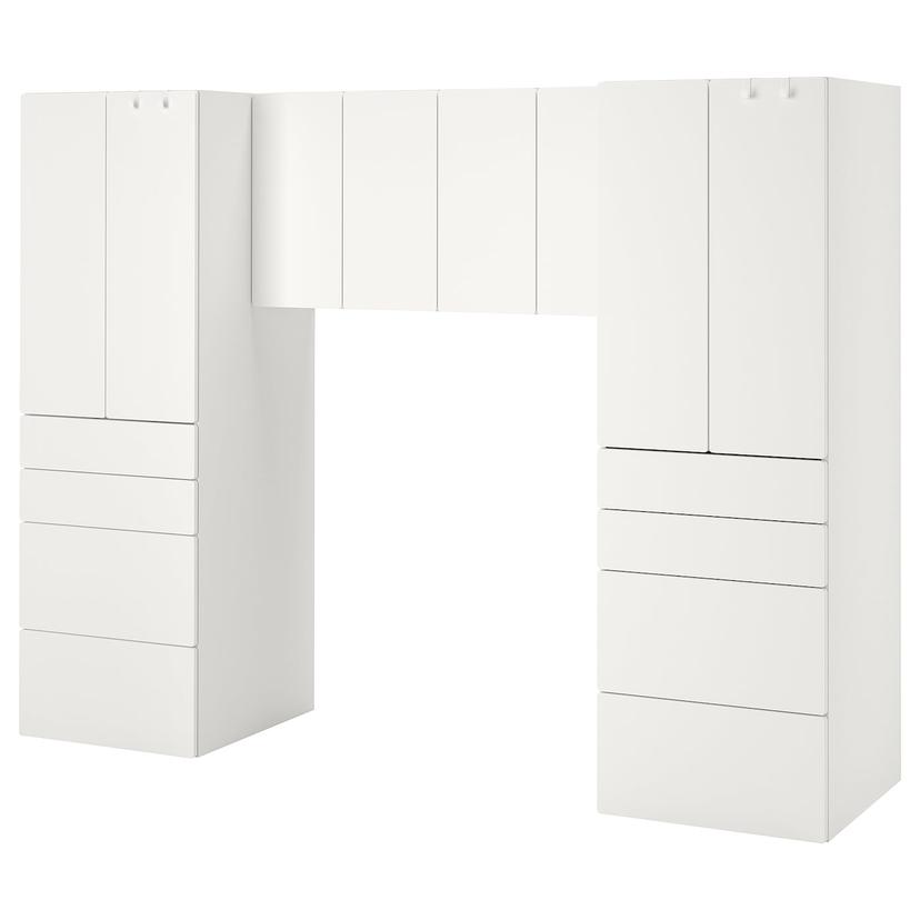 SMÅSTAD / PLATSA — комбинация д/хранения, белый/белый, 240x57x181 см