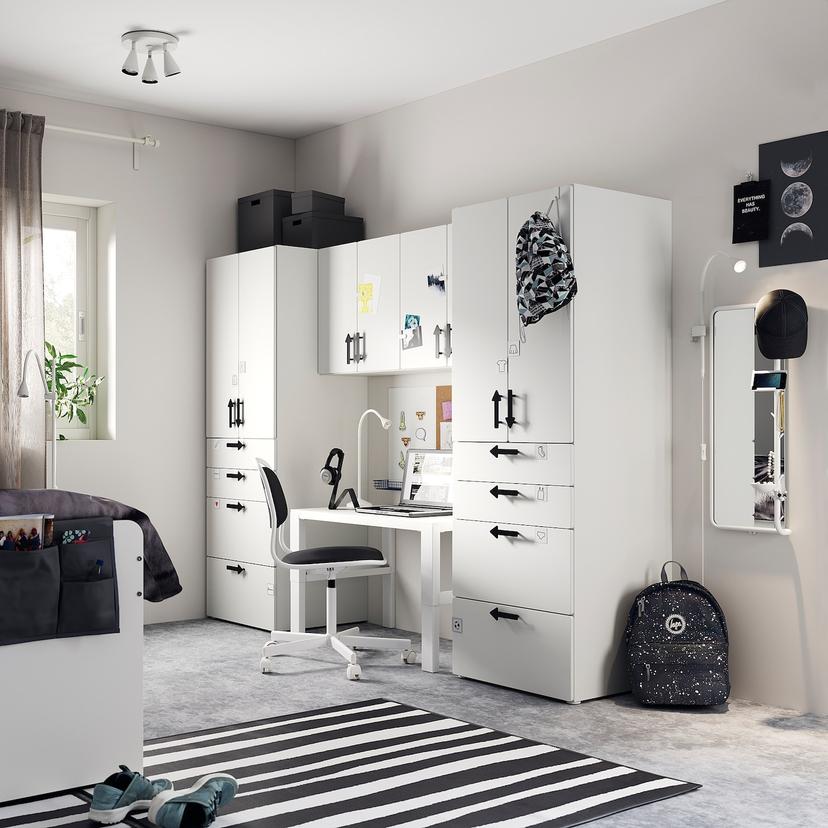 SMÅSTAD / PLATSA — комбинация д/хранения, белый/белый, 240x57x181 см