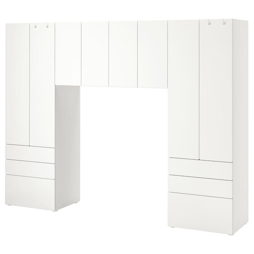 SMÅSTAD / PLATSA — комбинация д/хранения, белый/белый, 240x42x181 см
