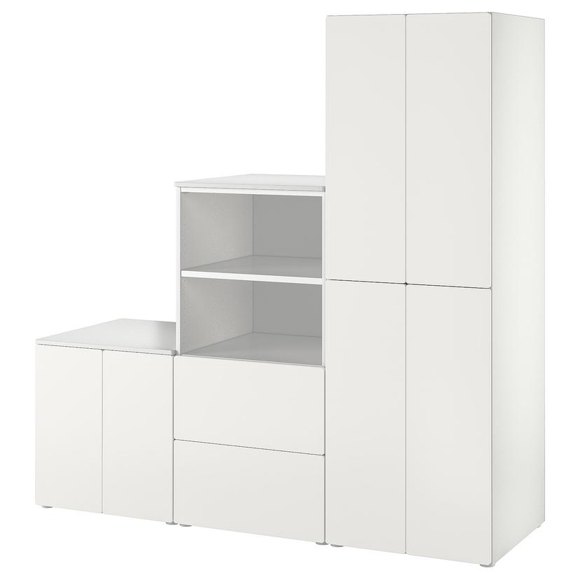 SMÅSTAD / PLATSA — комбинация д/хранения, белый/белый, 180x57x181 см