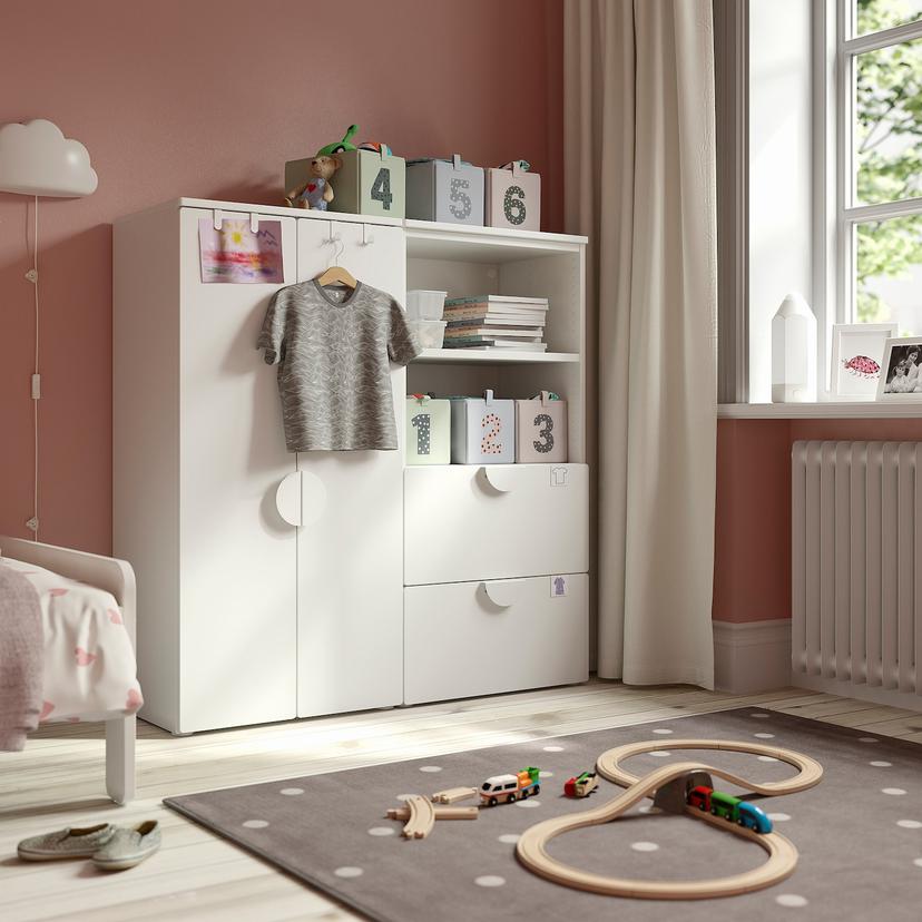 SMÅSTAD / PLATSA — комбинация д/хранения, белый/белый, 120x42x123 см