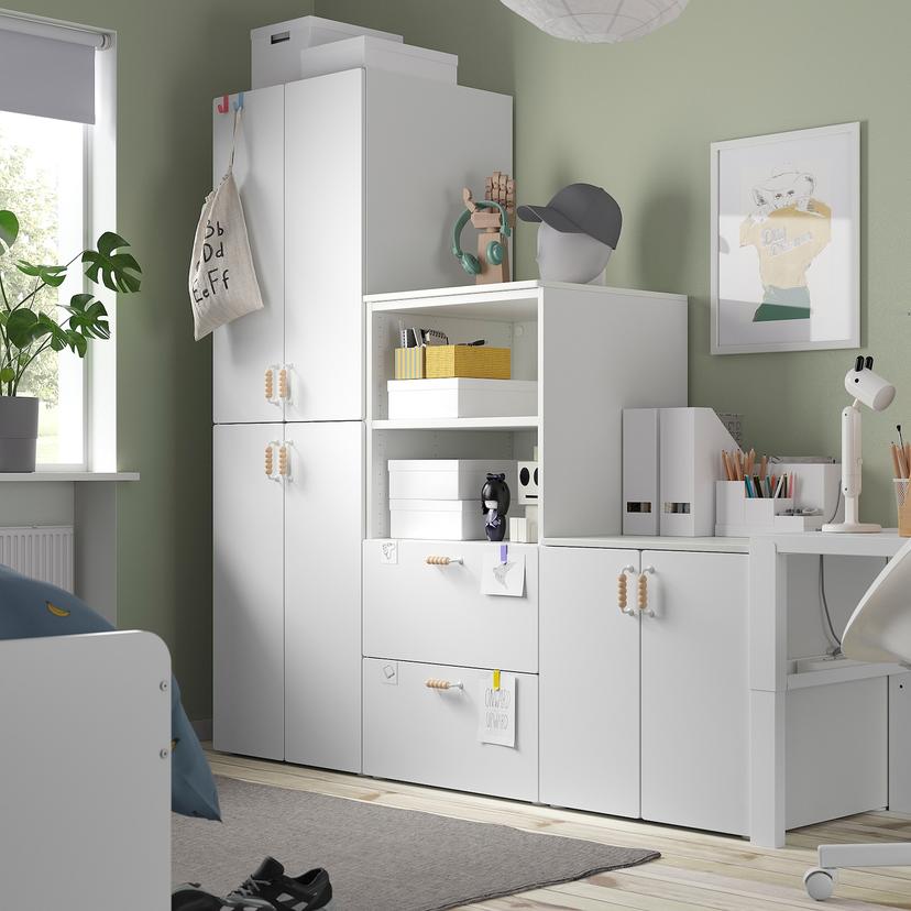 SMÅSTAD / PLATSA — комбинация д/хранения, белый/белый, 180x57x181 см