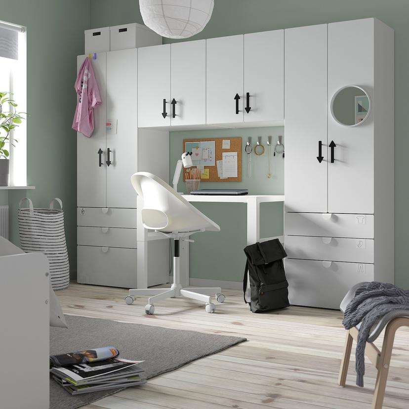 SMÅSTAD / PLATSA — комбинация д/хранения, белый/белый, 240x42x181 см