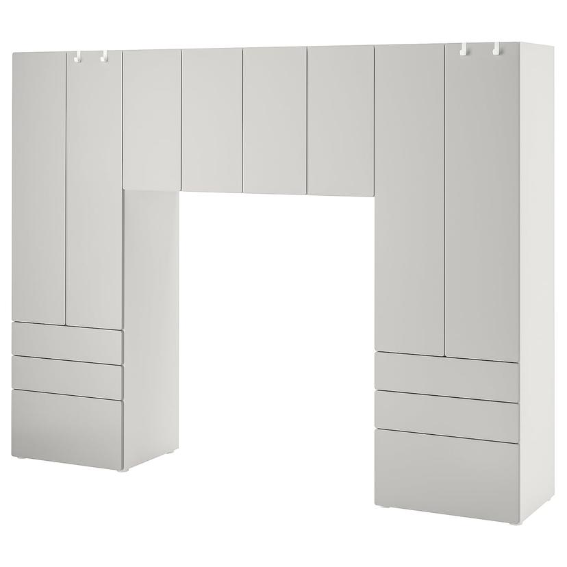 SMÅSTAD / PLATSA — комбинация д/хранения, белый/серый, 240x42x181 см