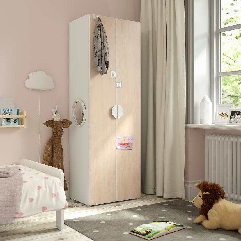 SMÅSTAD — Szafa, biały/imit. brzozy, 