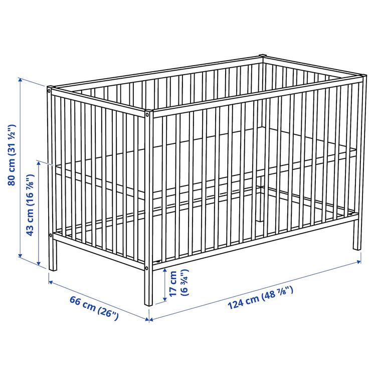 кроватка детская, бук, 60x120 см dimensions