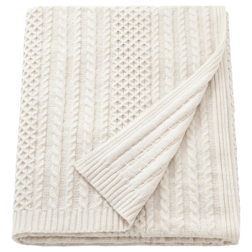 SÖRBYSKOGEN — плед, белый с оттенком, 130x170 см