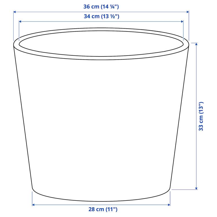 кашпо, белый, 32 см dimensions