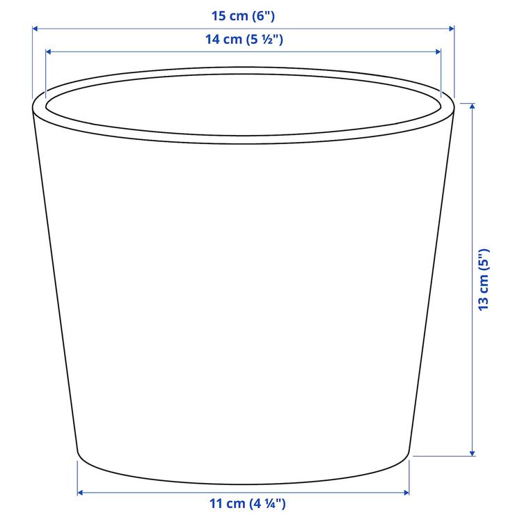 кашпо, белый, 12 см dimensions