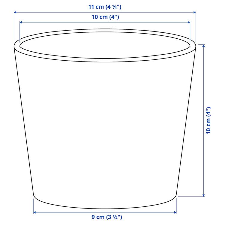 кашпо, белый, 9 см dimensions