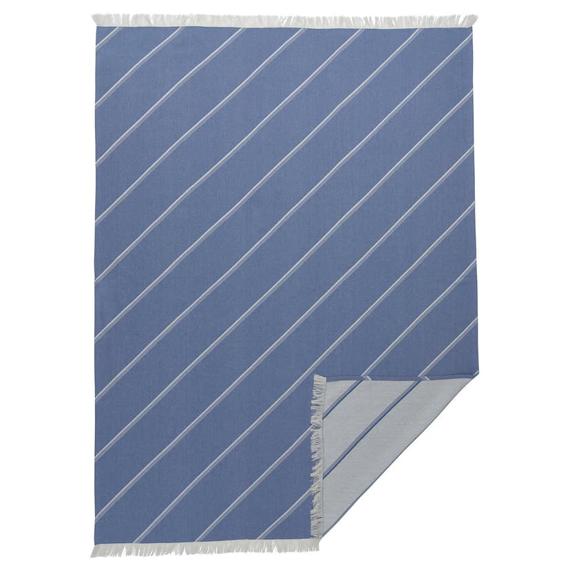 SOLUPPGÅNG — Pled, 2str niebieski/kremowy, 