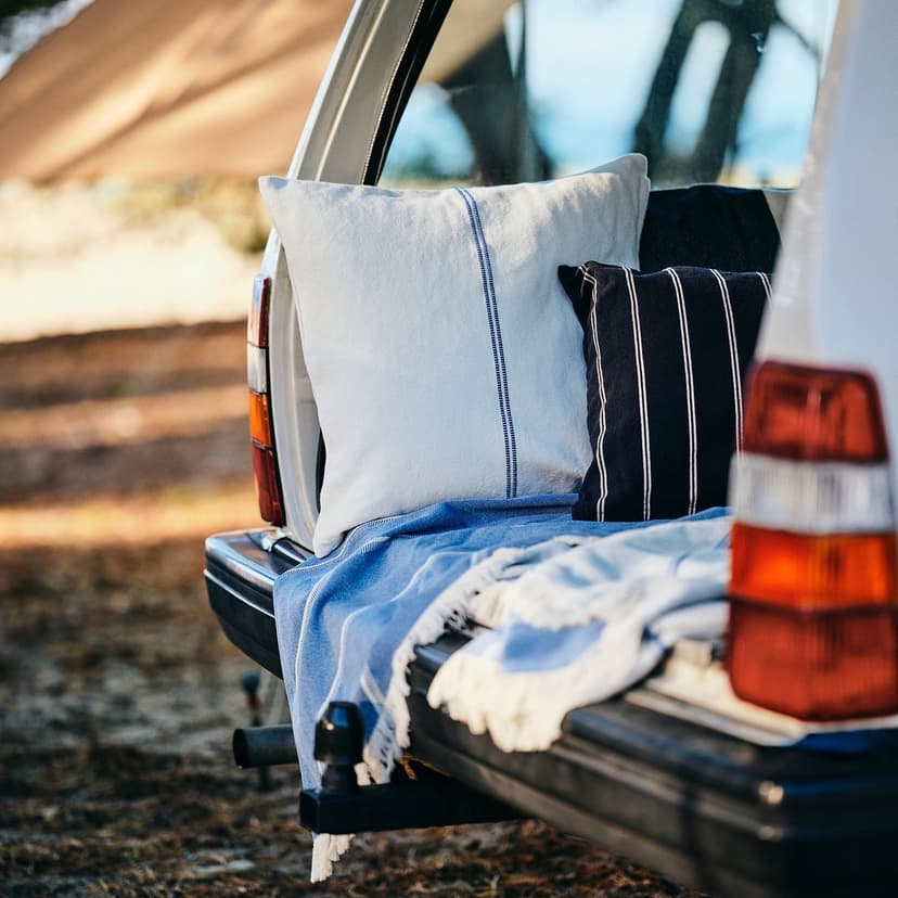 SOLUPPGÅNG — Poszewka, beżowy/niebieski, 