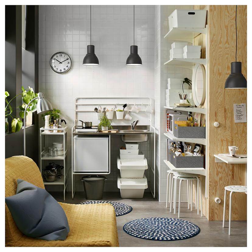 SORTERA — бак мусорный, белый, 37 л