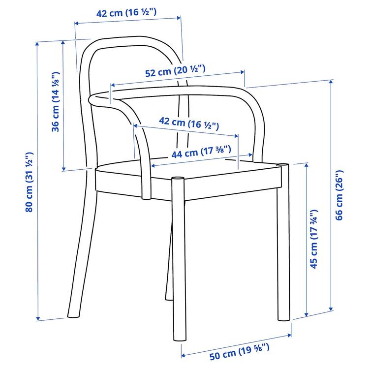 Krzesło,  dimensions
