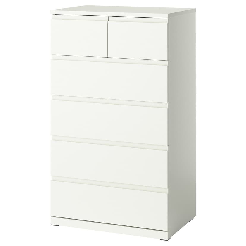 STORKLINTA — Komoda, 6 szuflad, biały, 